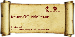 Krucsó Márton névjegykártya