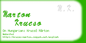 marton krucso business card