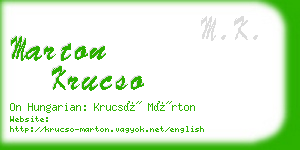 marton krucso business card